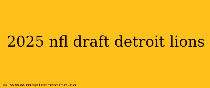 2025 nfl draft detroit lions