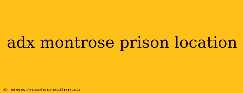 adx montrose prison location
