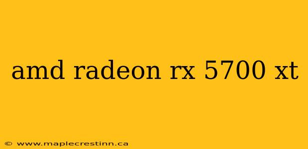 amd radeon rx 5700 xt