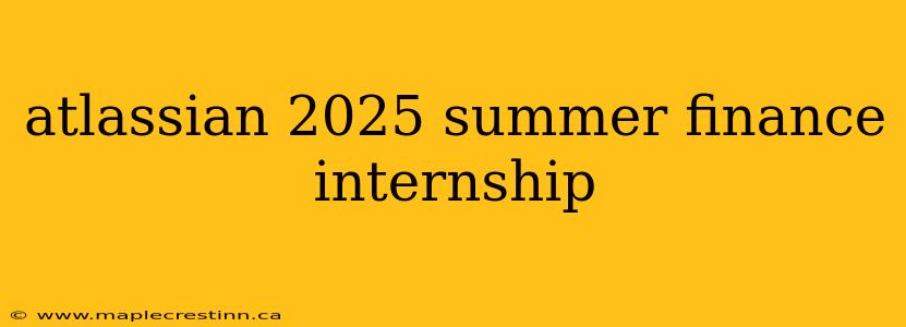 atlassian 2025 summer finance internship