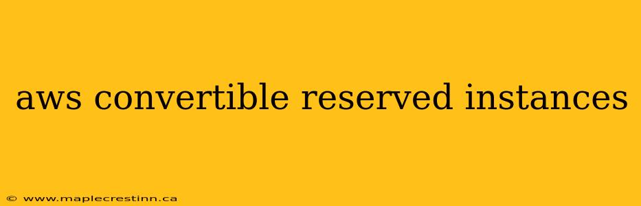 aws convertible reserved instances