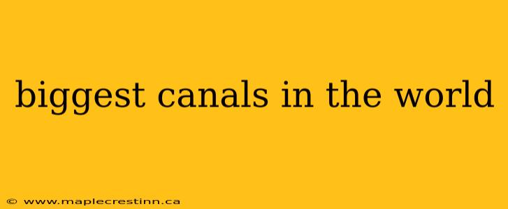 biggest canals in the world
