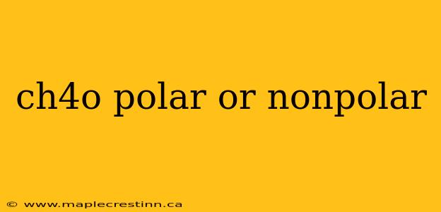 ch4o polar or nonpolar