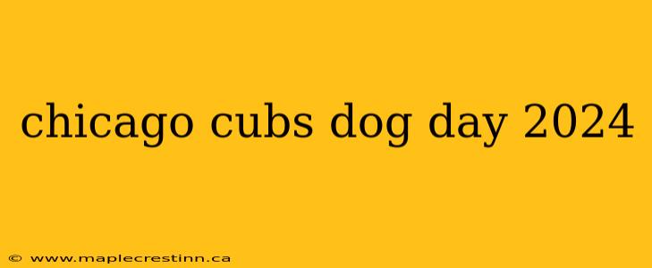 chicago cubs dog day 2024