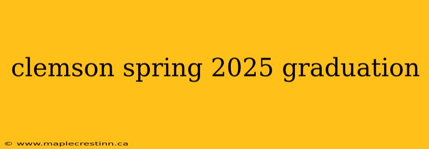 clemson spring 2025 graduation