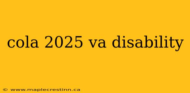 cola 2025 va disability