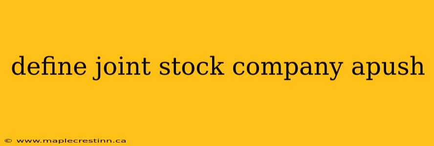 define joint stock company apush