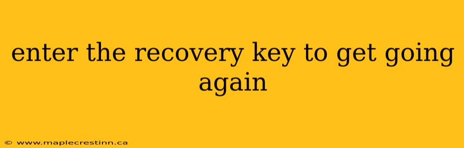 enter the recovery key to get going again