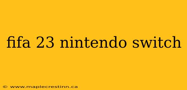 fifa 23 nintendo switch