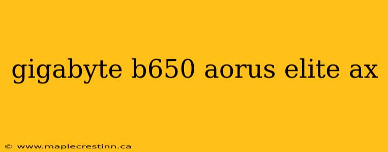 gigabyte b650 aorus elite ax