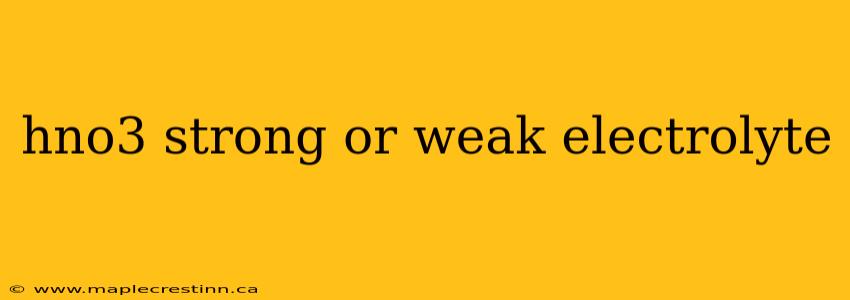 hno3 strong or weak electrolyte