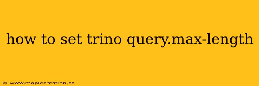 how to set trino query.max-length