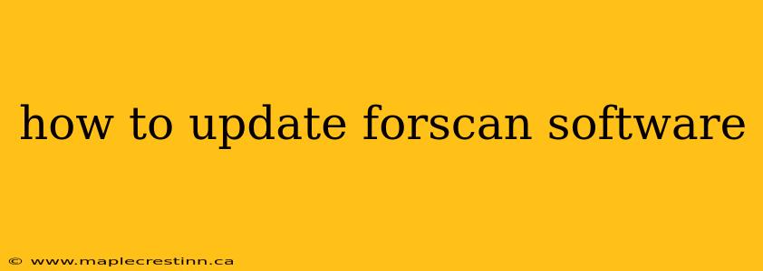 how to update forscan software