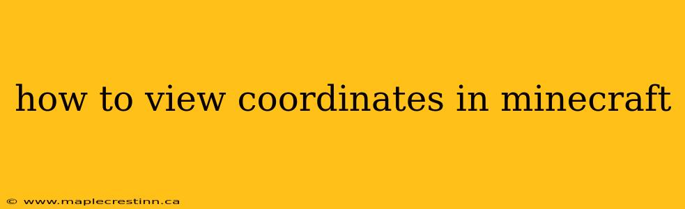 how to view coordinates in minecraft