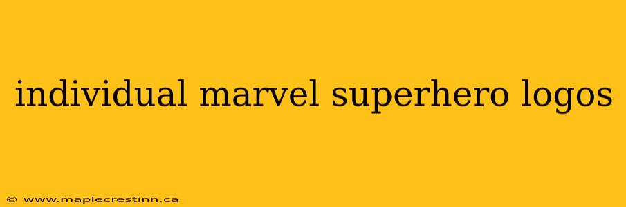 individual marvel superhero logos