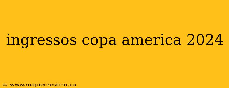 ingressos copa america 2024