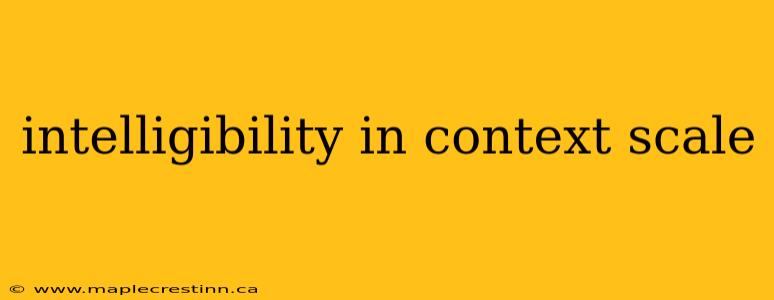 intelligibility in context scale