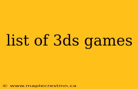 list of 3ds games