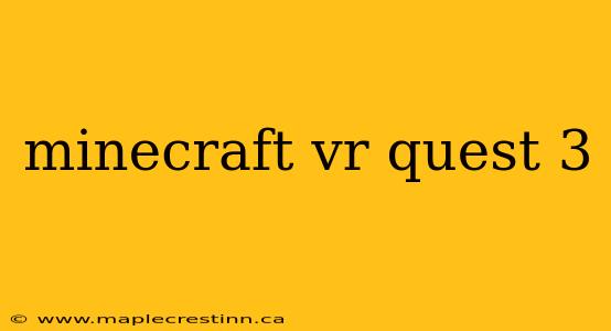 minecraft vr quest 3