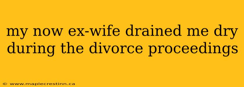 my now ex-wife drained me dry during the divorce proceedings