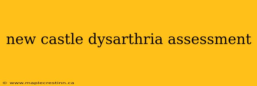 new castle dysarthria assessment