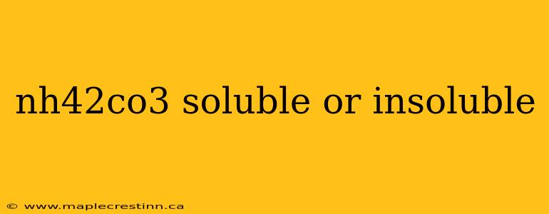 nh42co3 soluble or insoluble
