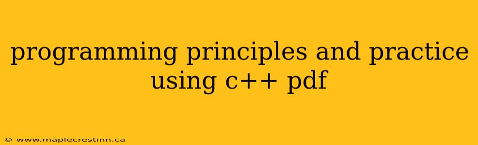 programming principles and practice using c++ pdf