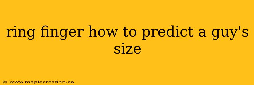 ring finger how to predict a guy's size