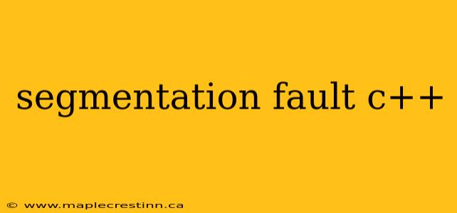 segmentation fault c++