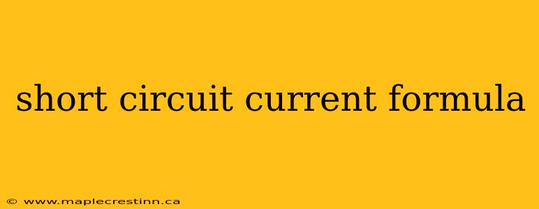 short circuit current formula
