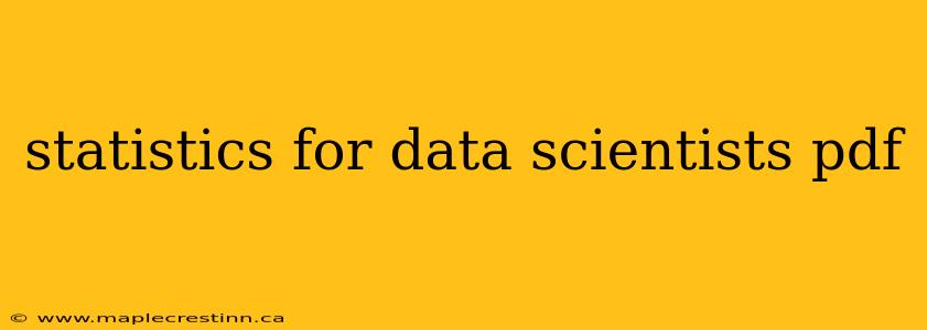 statistics for data scientists pdf