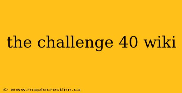 the challenge 40 wiki