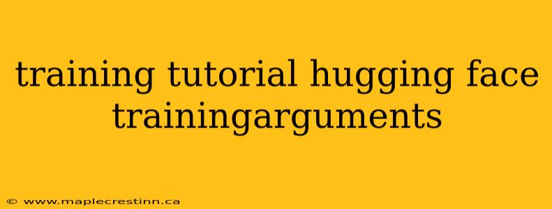 training tutorial hugging face trainingarguments