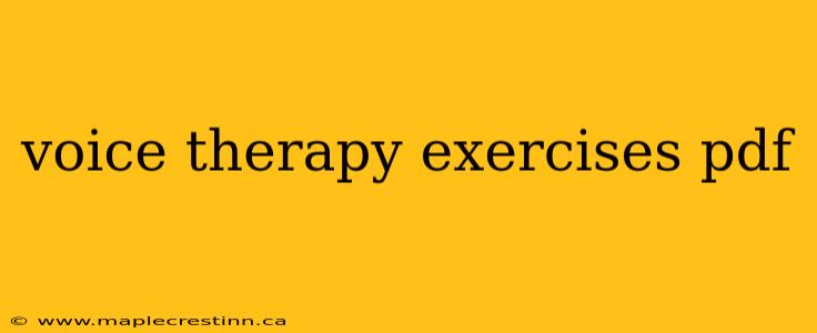 voice therapy exercises pdf