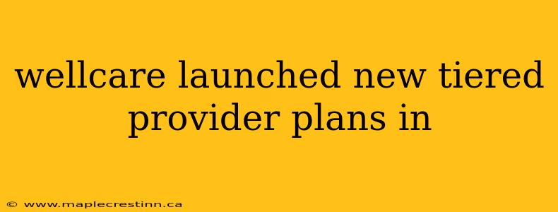 wellcare launched new tiered provider plans in