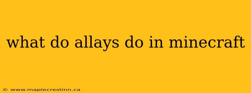 what do allays do in minecraft