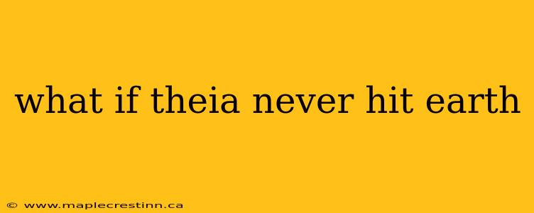 what if theia never hit earth