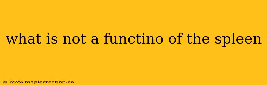 what is not a functino of the spleen