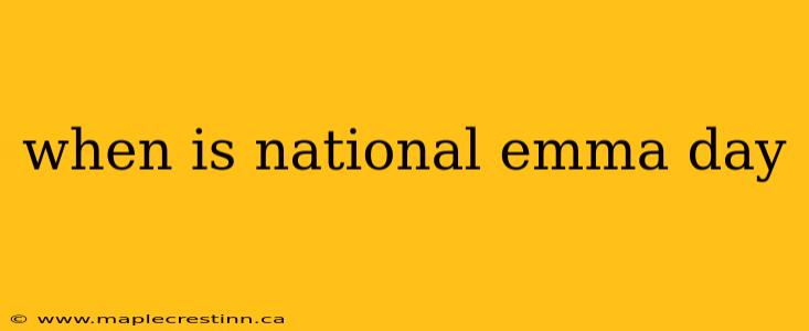 when is national emma day