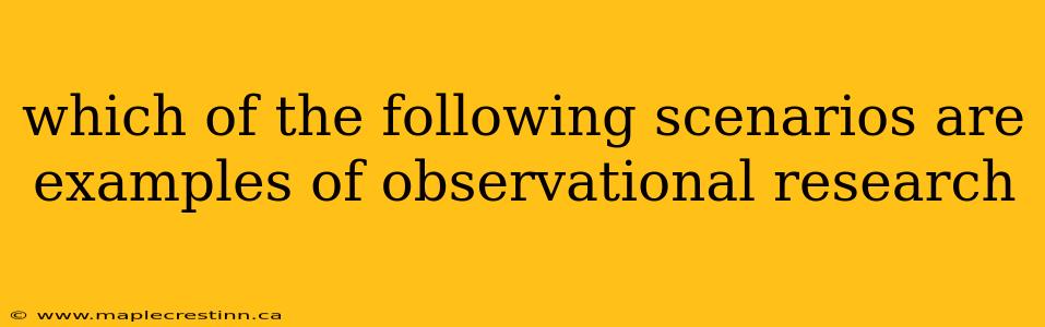 which of the following scenarios are examples of observational research