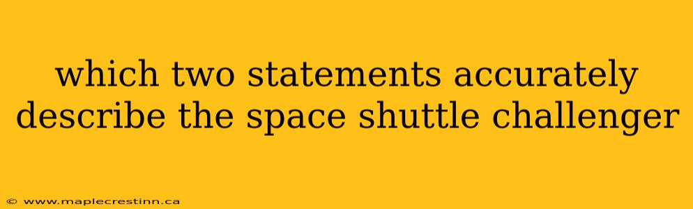 which two statements accurately describe the space shuttle challenger