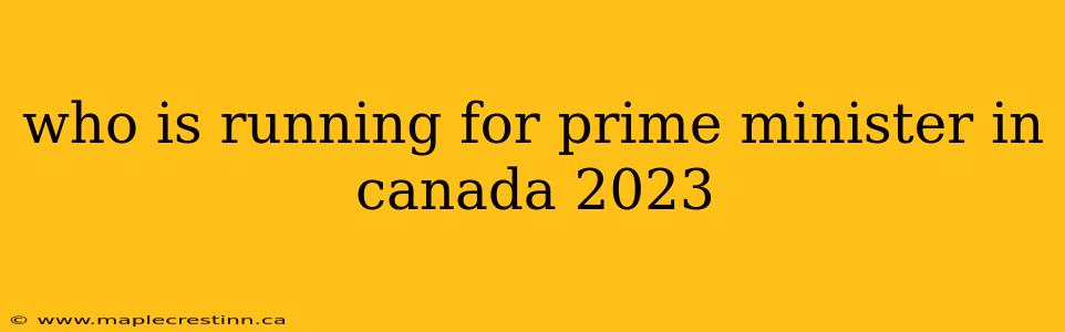 who is running for prime minister in canada 2023
